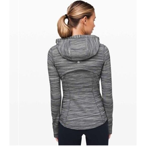 Lululemon Hooded Define Jacket Heathered Black / White Size 8 MF - Picture 4 of 6